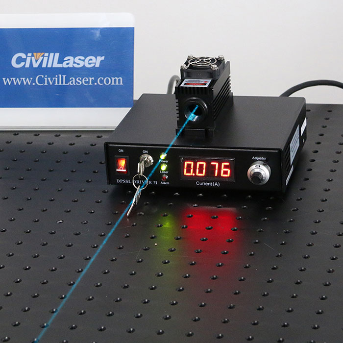 TEM00 488nm 50mW Blue Semiconductor Laser With Power Supply - Click Image to Close